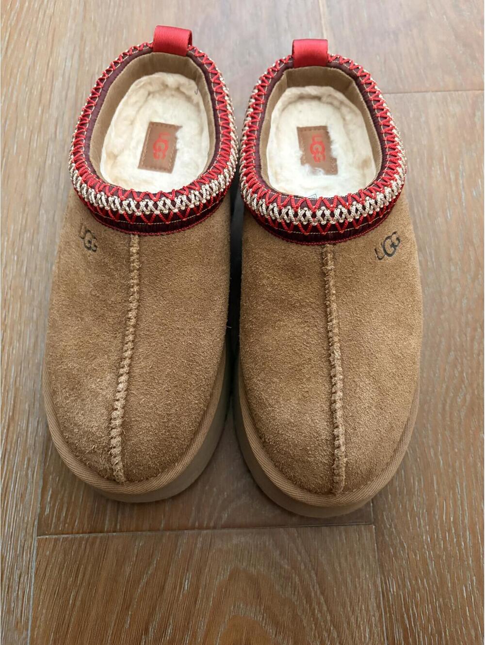 UGG Chestnut & Red Cozy Shearling Lined Slippers